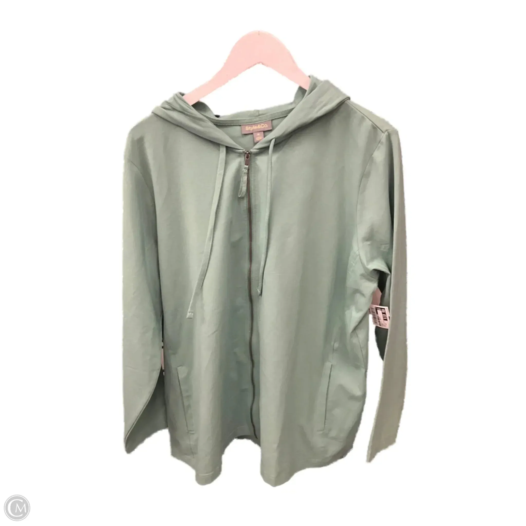 Athletic Jacket By Style And Company In Green, Size: 2x Eco Friendly Dye Process Smart Casual