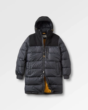 Relaxed Fit Structure Elowen Hooded Recycled Insulated Jacket - Black