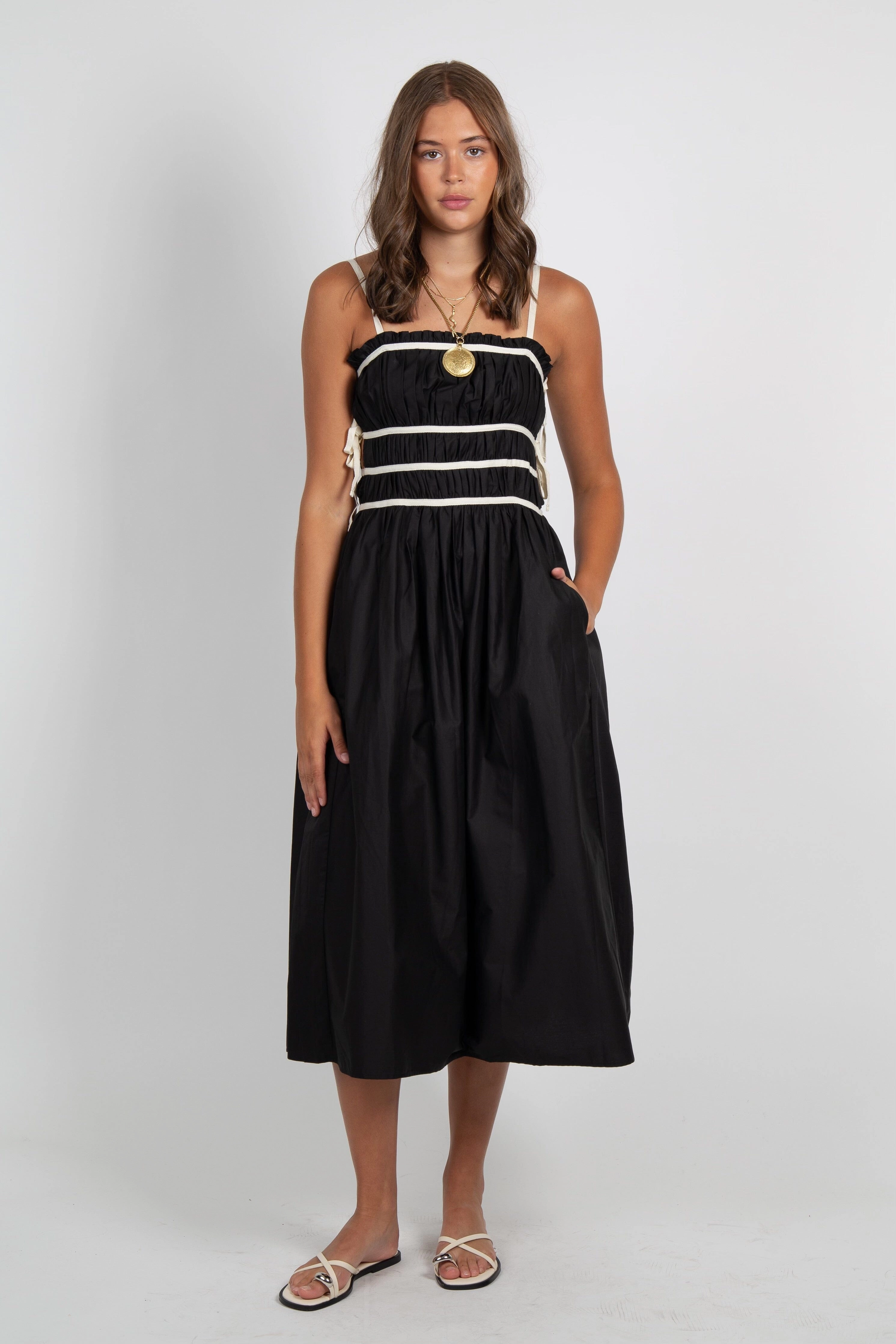 Fitted Neat SOFIE THE LABEL | Lena Midi Dress - Black