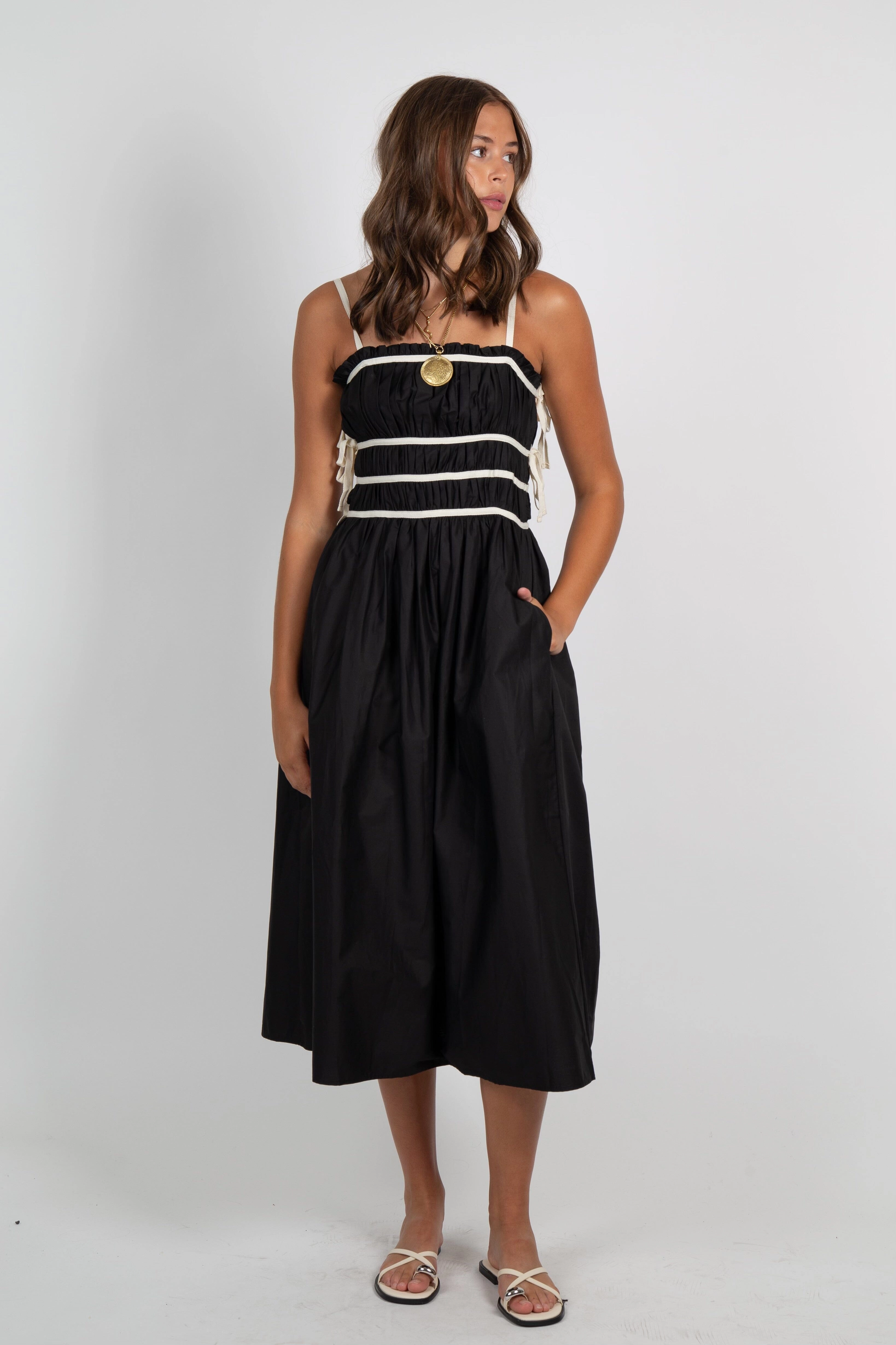 SOFIE THE LABEL | Lena Midi Dress - Black Regular-fit Flattering bodycon dress