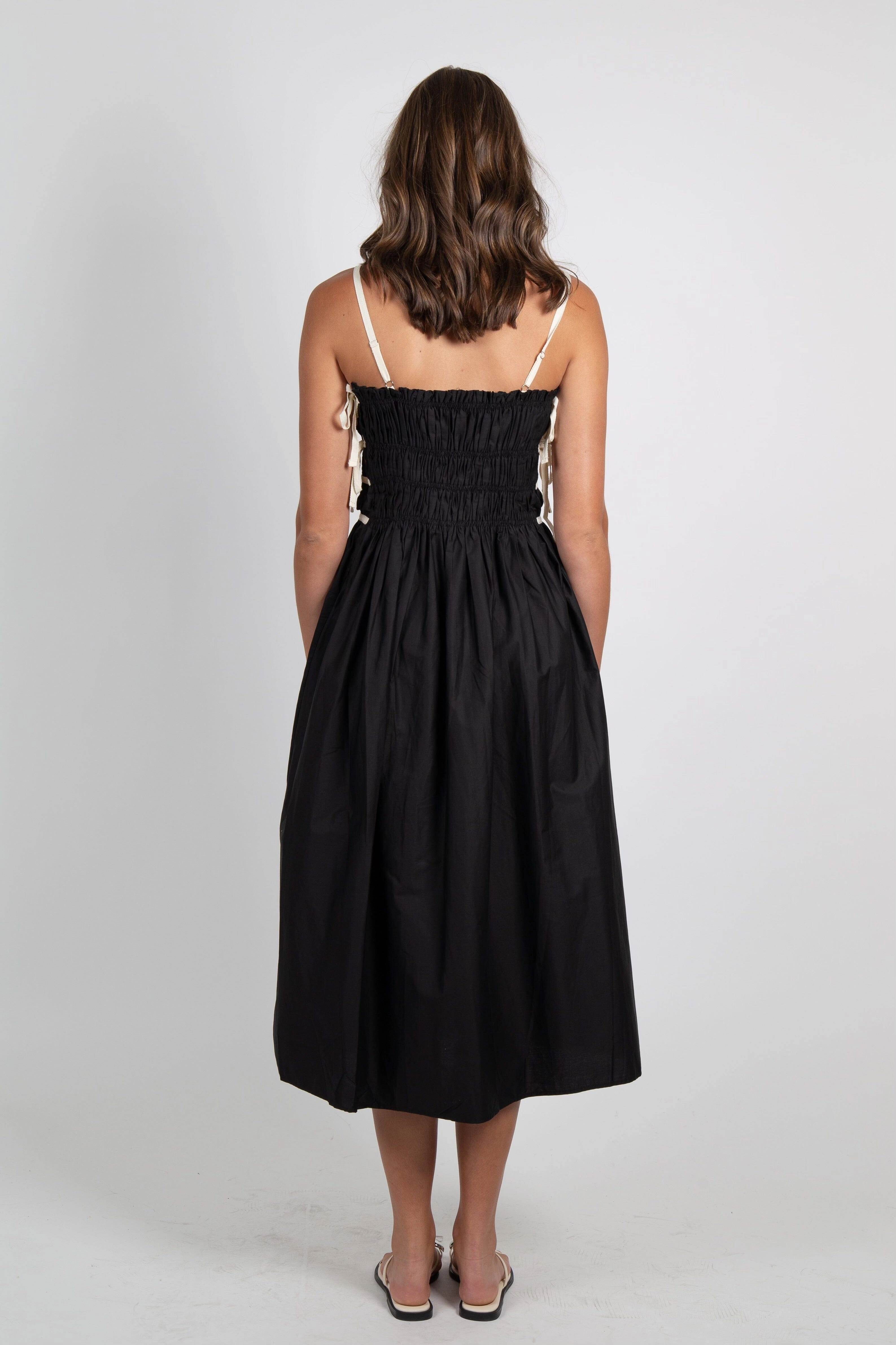 Bright bold dress SOFIE THE LABEL | Lena Midi Dress - Black