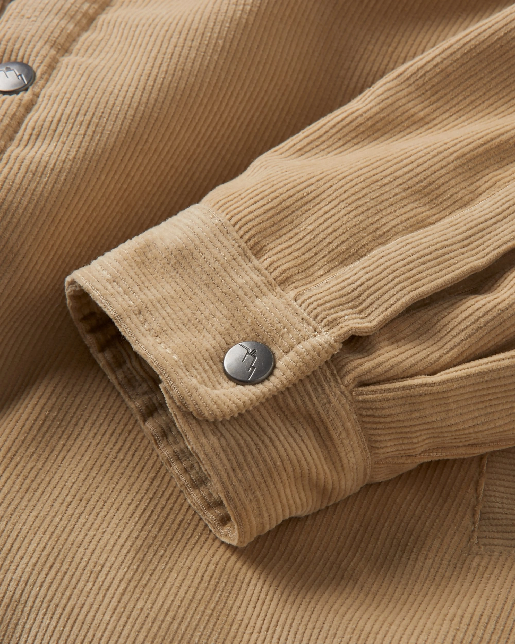 Stretch Paneling Kodiak Sherpa Lined Cord Overshirt - Stone