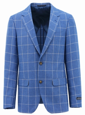 WindResistant Coating Dynamic Compression Fit Lazio Blue Checked Sports Jacket