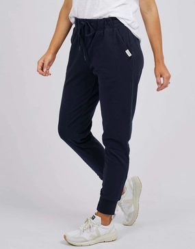 High Rise Design Lazy Days Pants - Navy