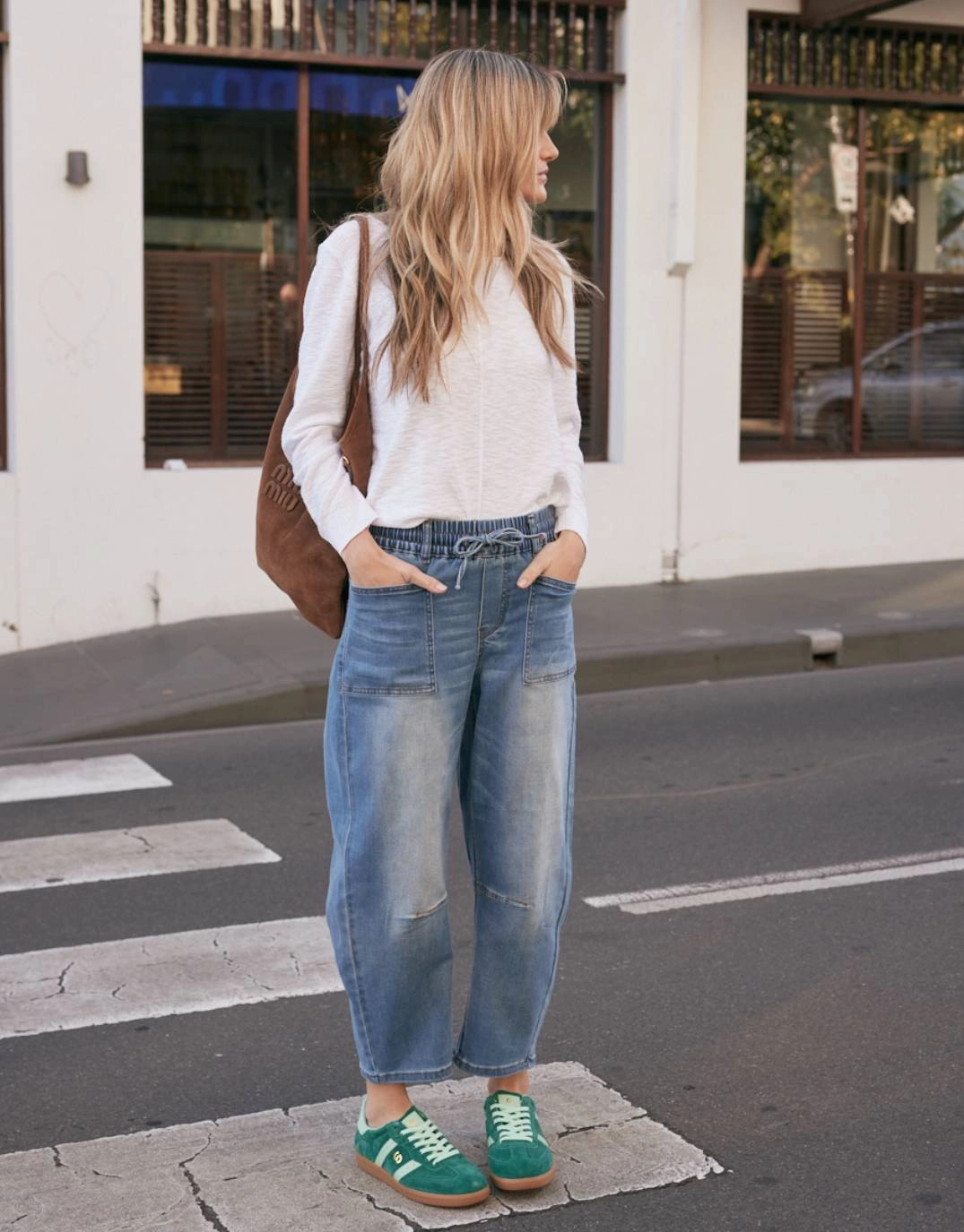 Leo Barrel Jeans - Blue Denim school outfit