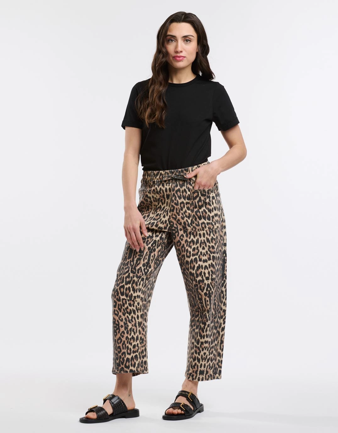 Leo Barrel Jeans - Leopard Print Artist Vibe Durable