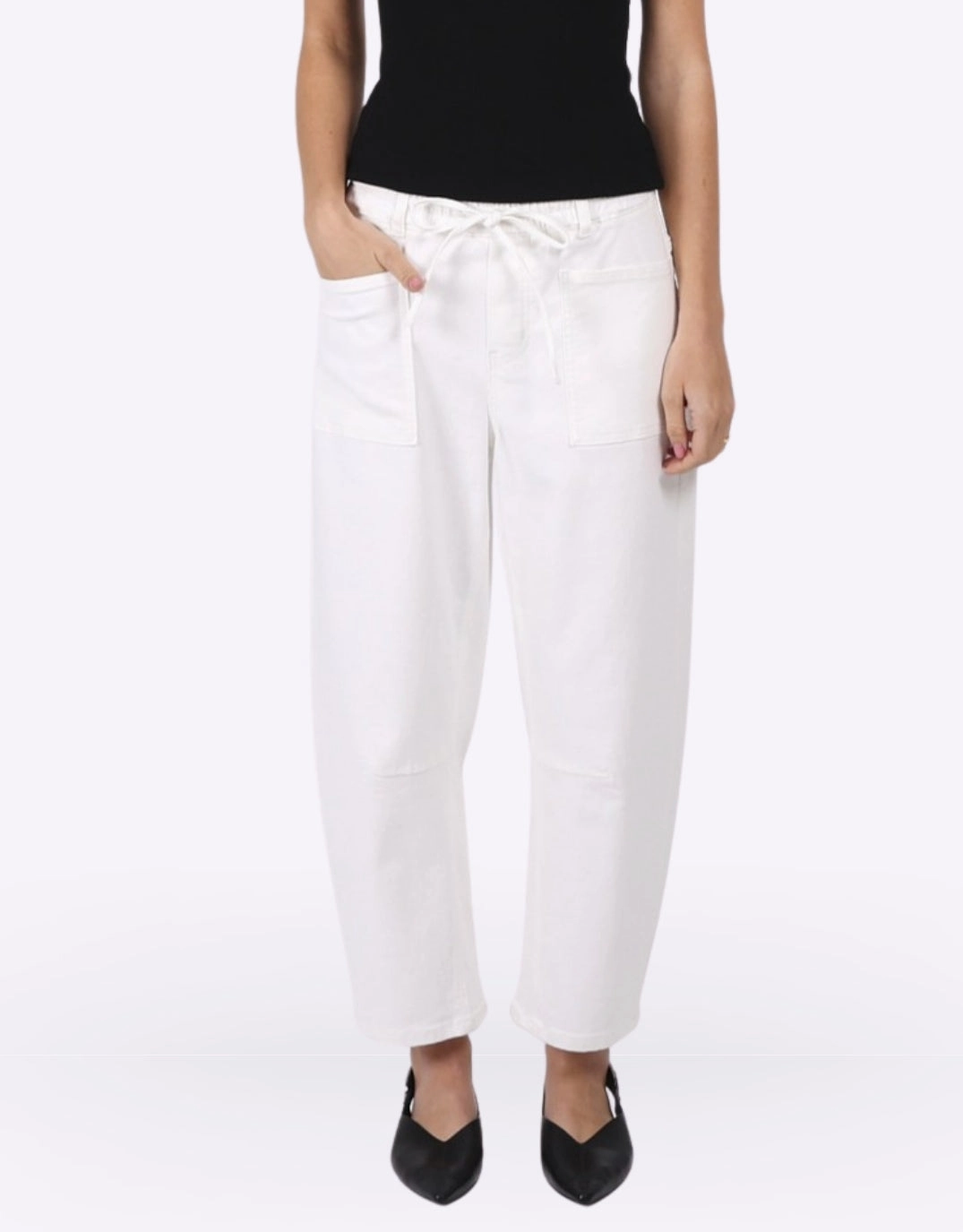 Smooth Road Trip Affordable Fashion Lover Leo Barrel Jeans - White