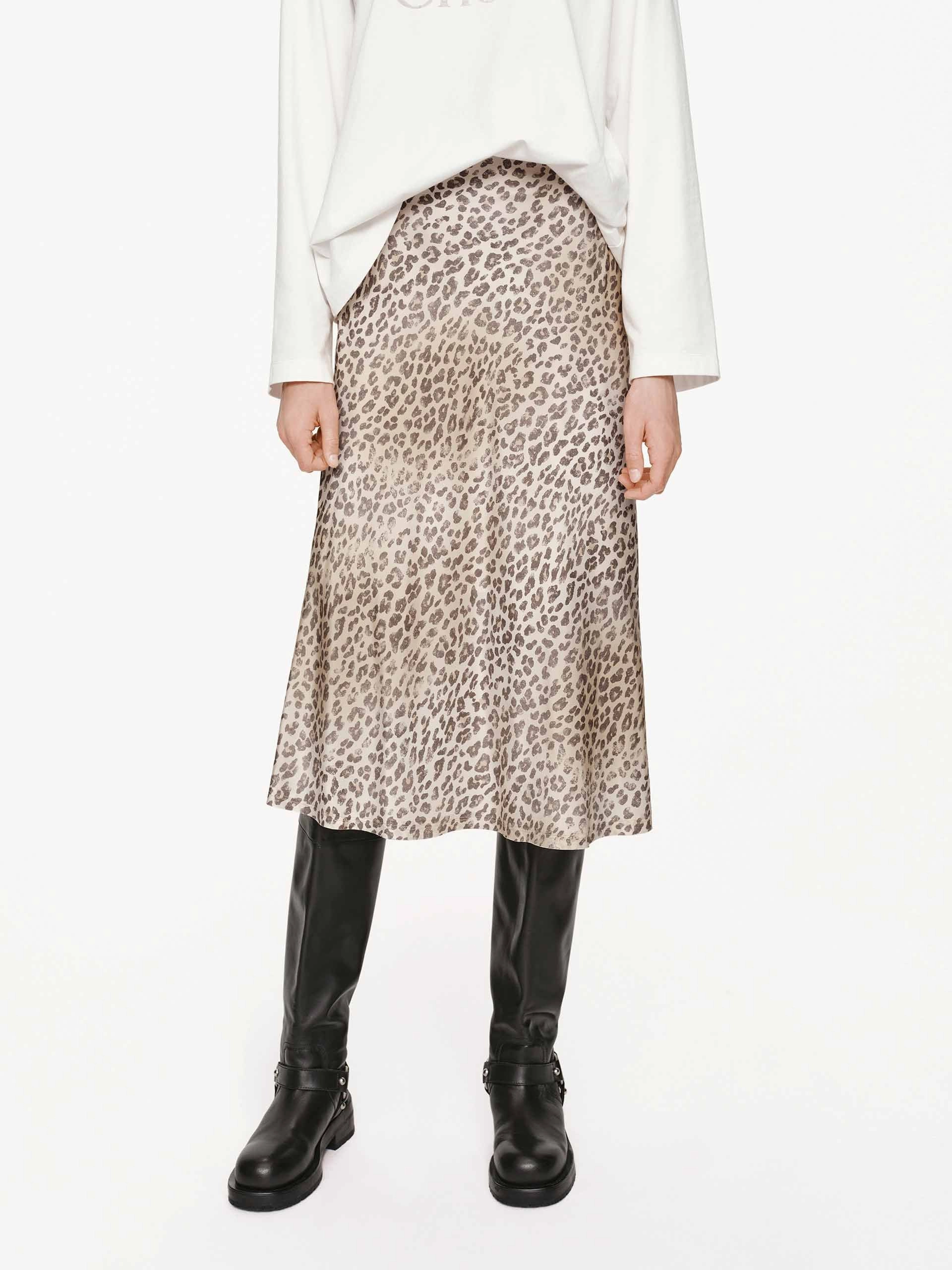 Leopard Print Silk Skirt Pure Vibes