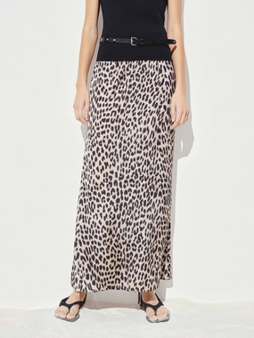 Leopard Print Straight Maxi Skirt Daytime Look