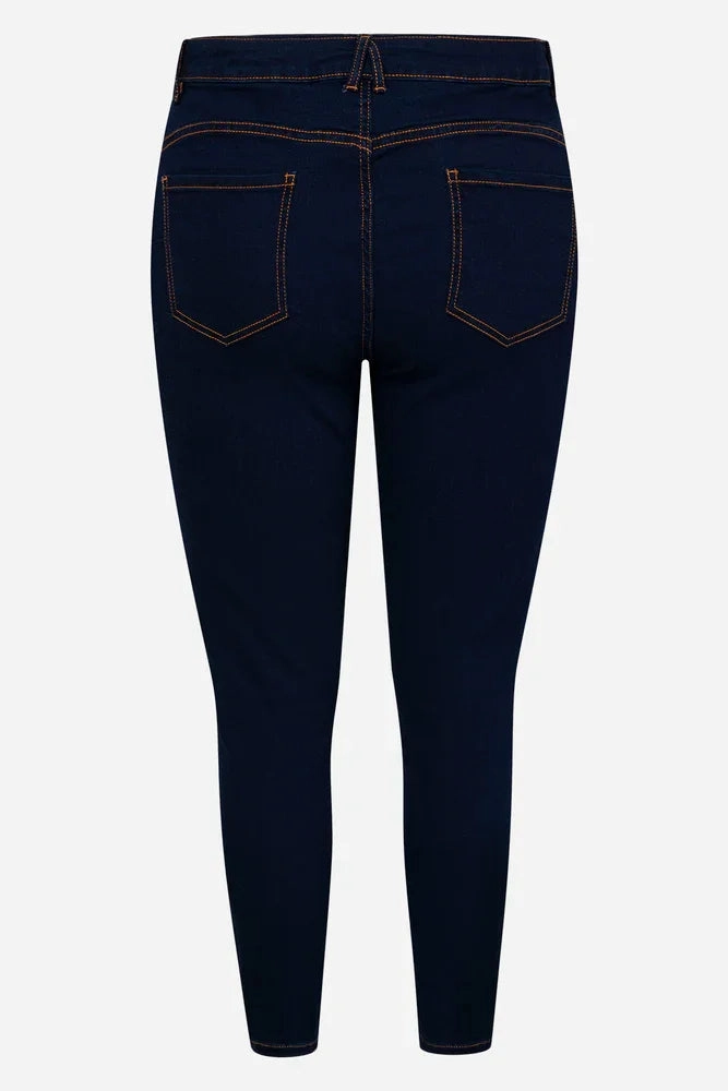 Weekend Warrior Smooth Neutral Fabric Lift, Slim & Shape Skinny Denim Jeans Dark Blue