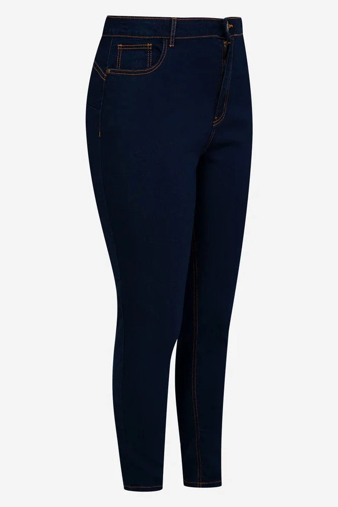 Smooth zipper closure Lift, Slim & Shape Skinny Denim Jeans Dark Blue