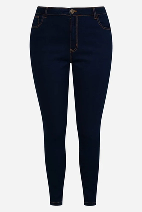 Lift, Slim & Shape Skinny Denim Jeans Dark Blue Customizable Hem Options