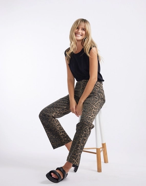 Stretch Straight Leg Jean - Leopard Print All Day Comfort