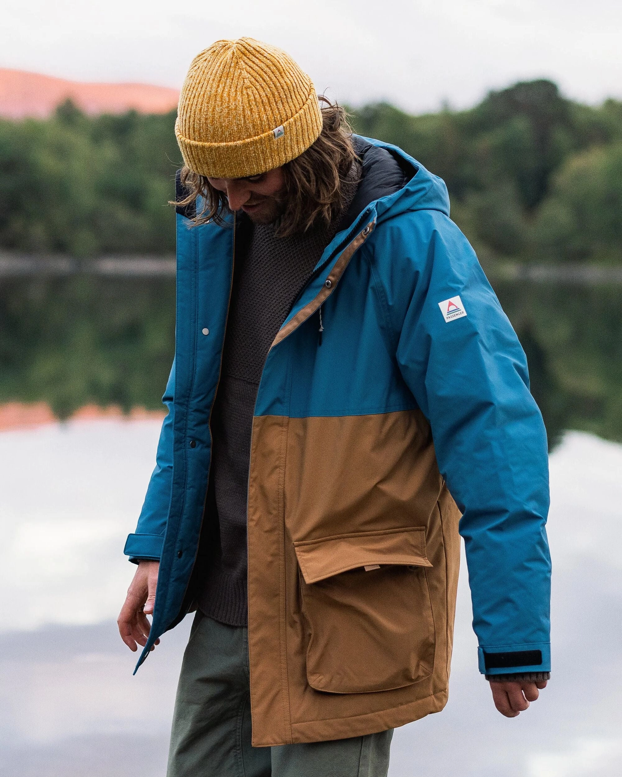 Elastic hem Baltic Recycled Insulated Parka - Toffee/Blue Steel