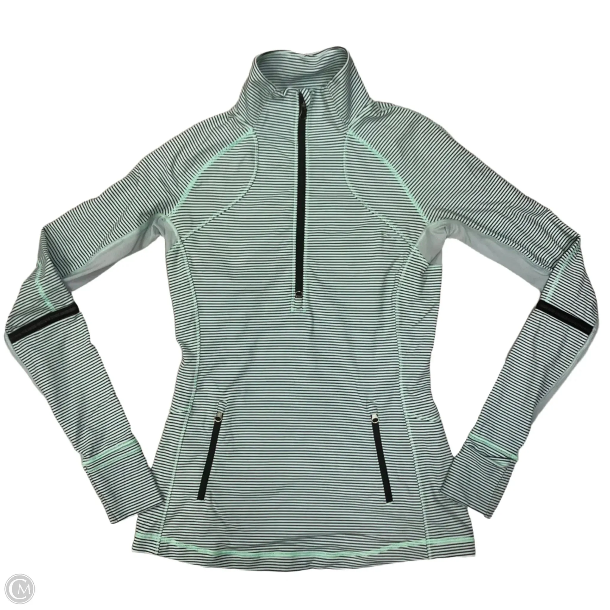 Athletic Jacket By Lululemon In Striped Pattern, Size: S Eco Friendly Fabric Anti Static Treatment