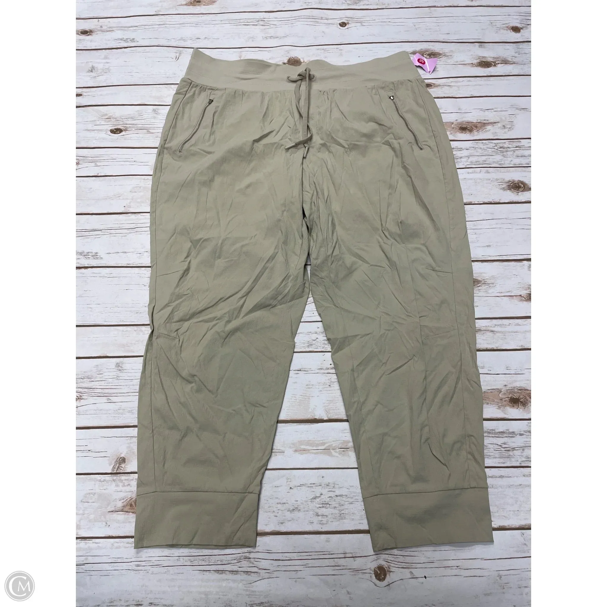 Athletic Pants By Athleta In Tan, Size: 1x ripstop fabric