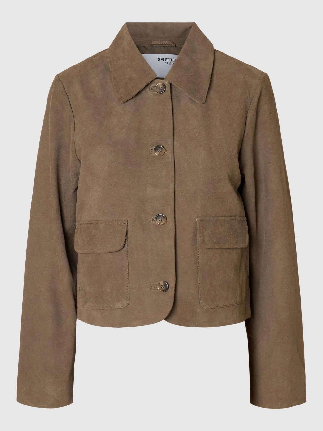 SELECTED Kaya Suede Jacket in Fungi Easy Comfort Durable Design