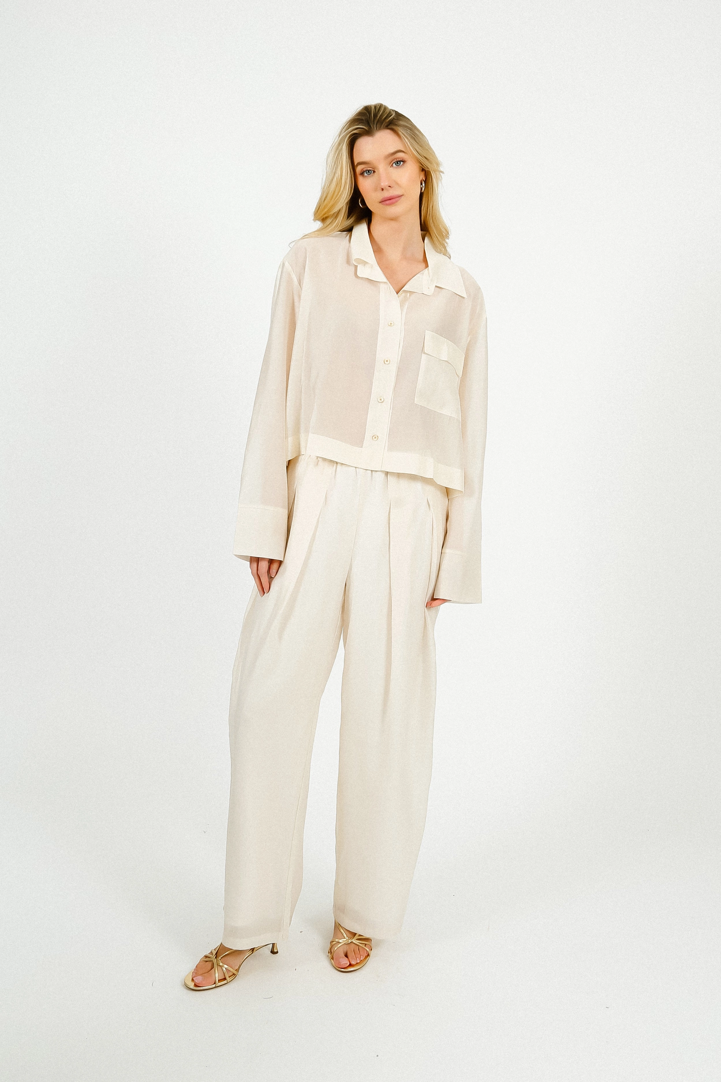 Static free TINSELS Cassidy Pacific Trousers in Latte