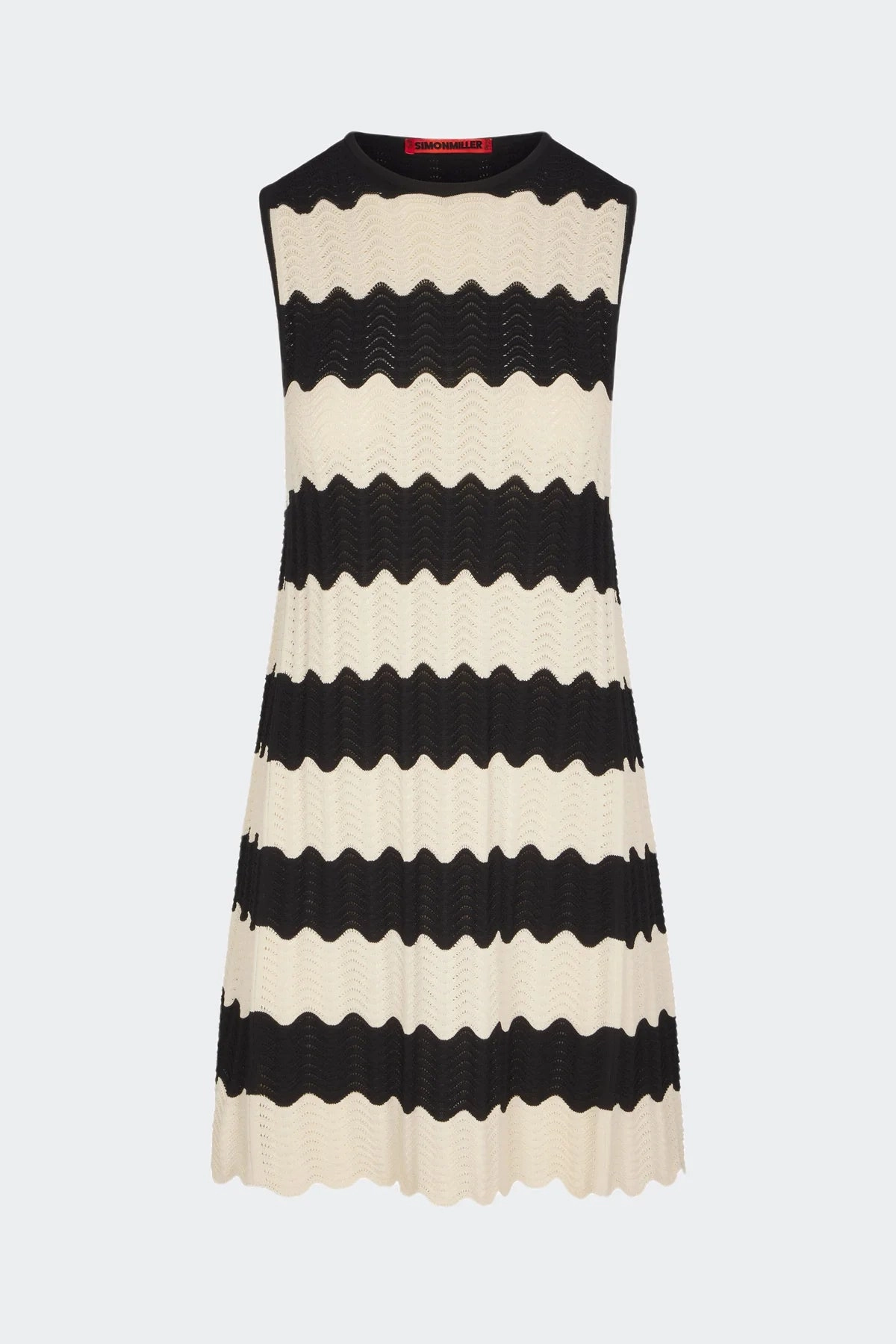 SIMON MILLER | Moji Knit Mini Dress - Black / Macadamia Versatile Edge Side-Pocket