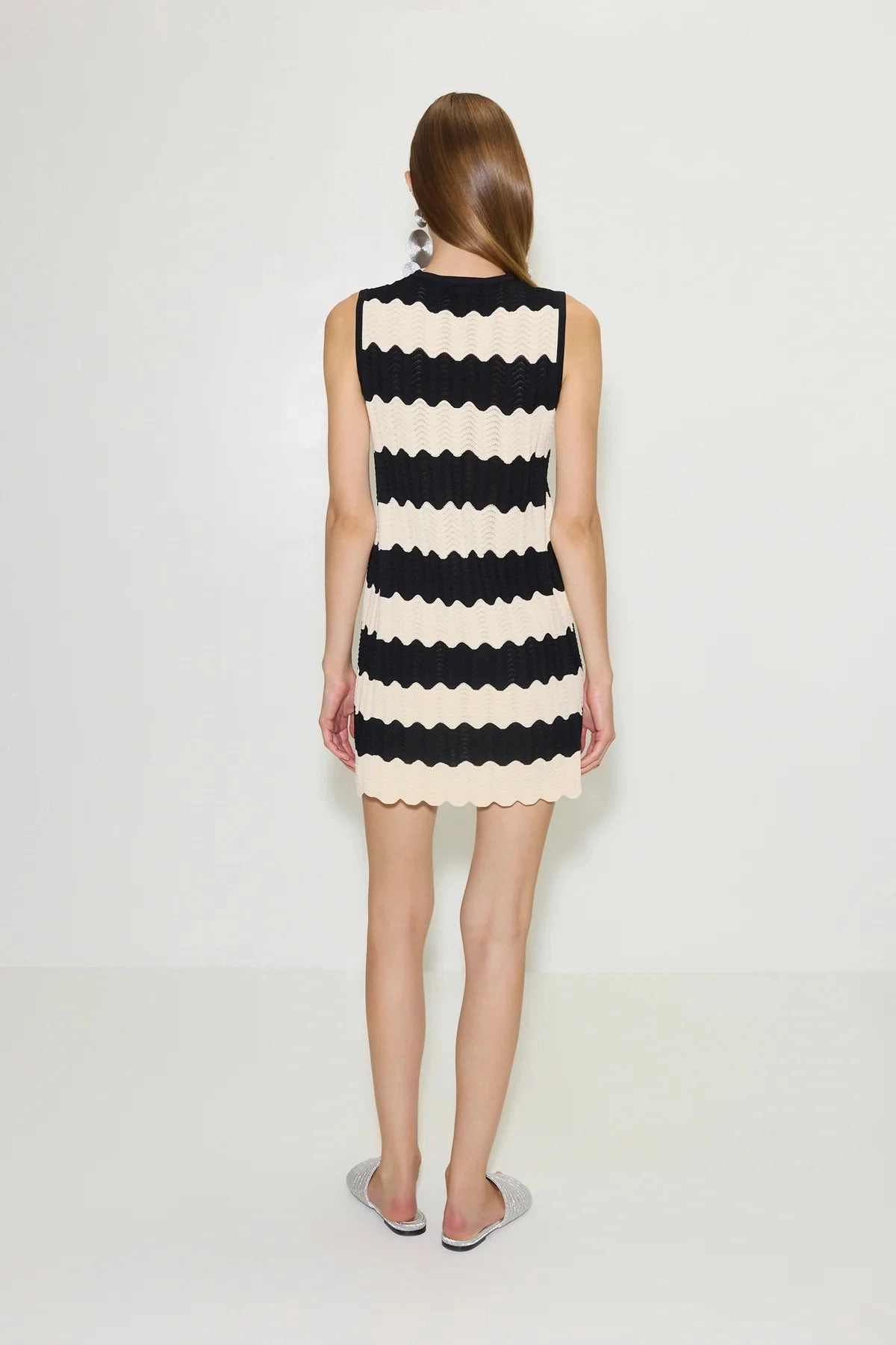 SIMON MILLER | Moji Knit Mini Dress - Black / Macadamia Nordic Plain