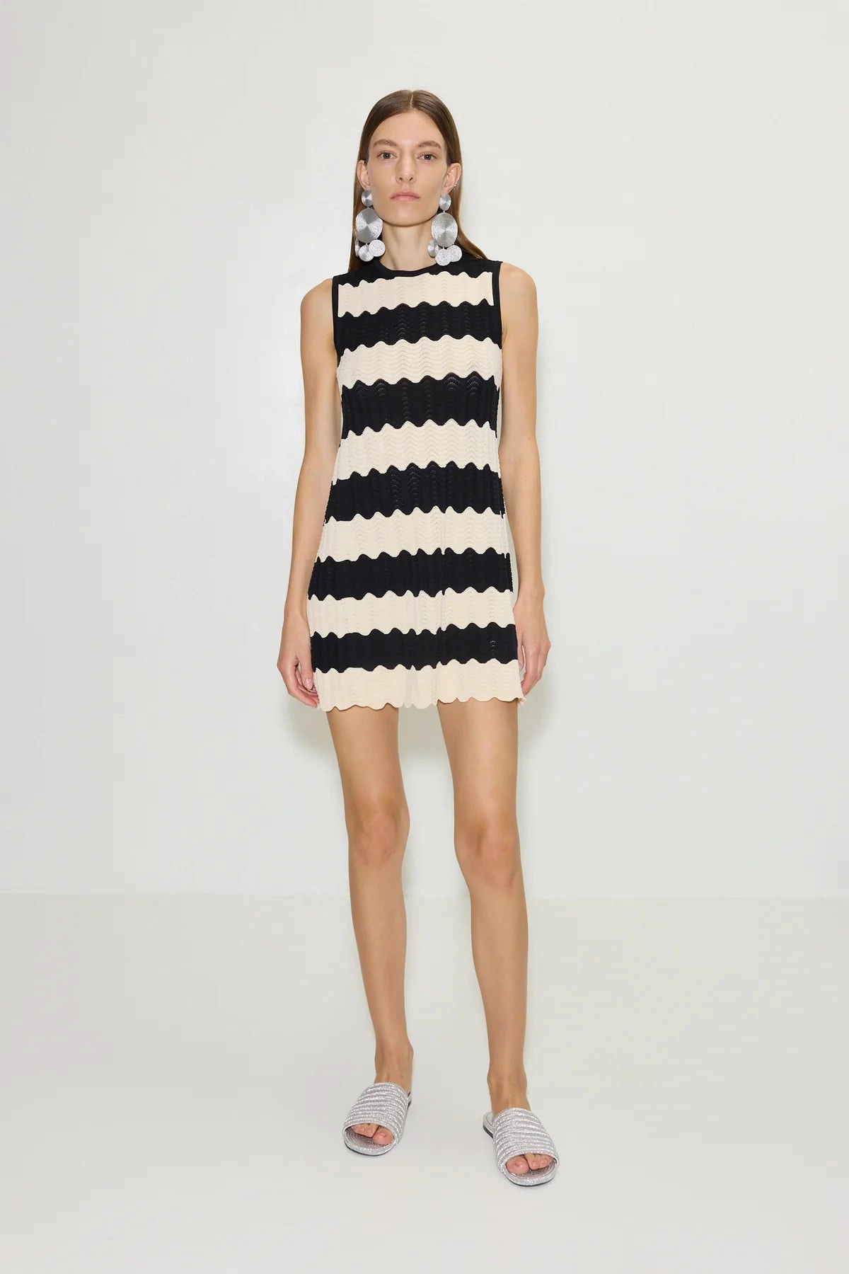 SIMON MILLER | Moji Knit Mini Dress - Black / Macadamia Evening Wear Sleek Cut