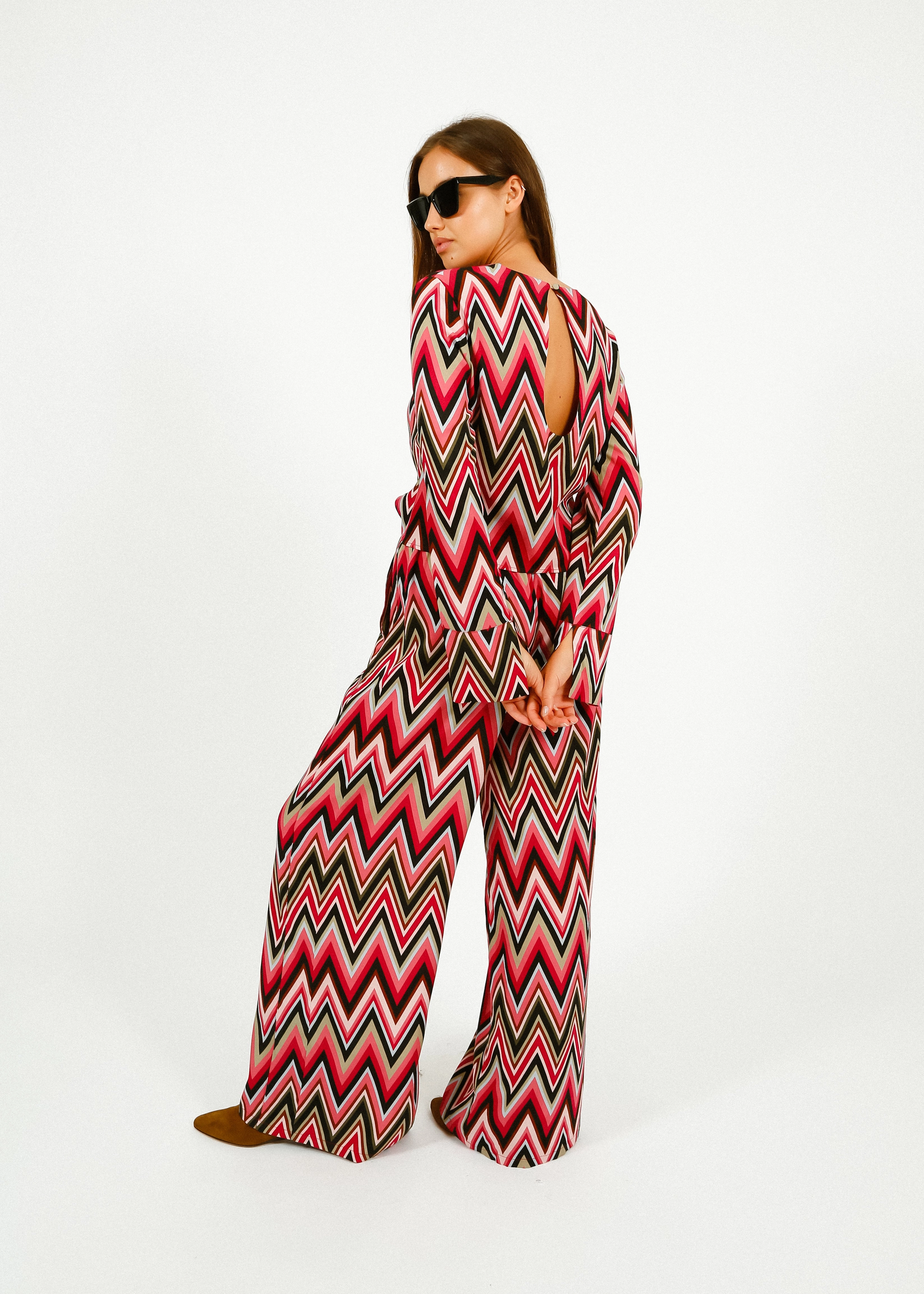 Cozy Wear Primrose Park Kylie Trousers in Zig Zag