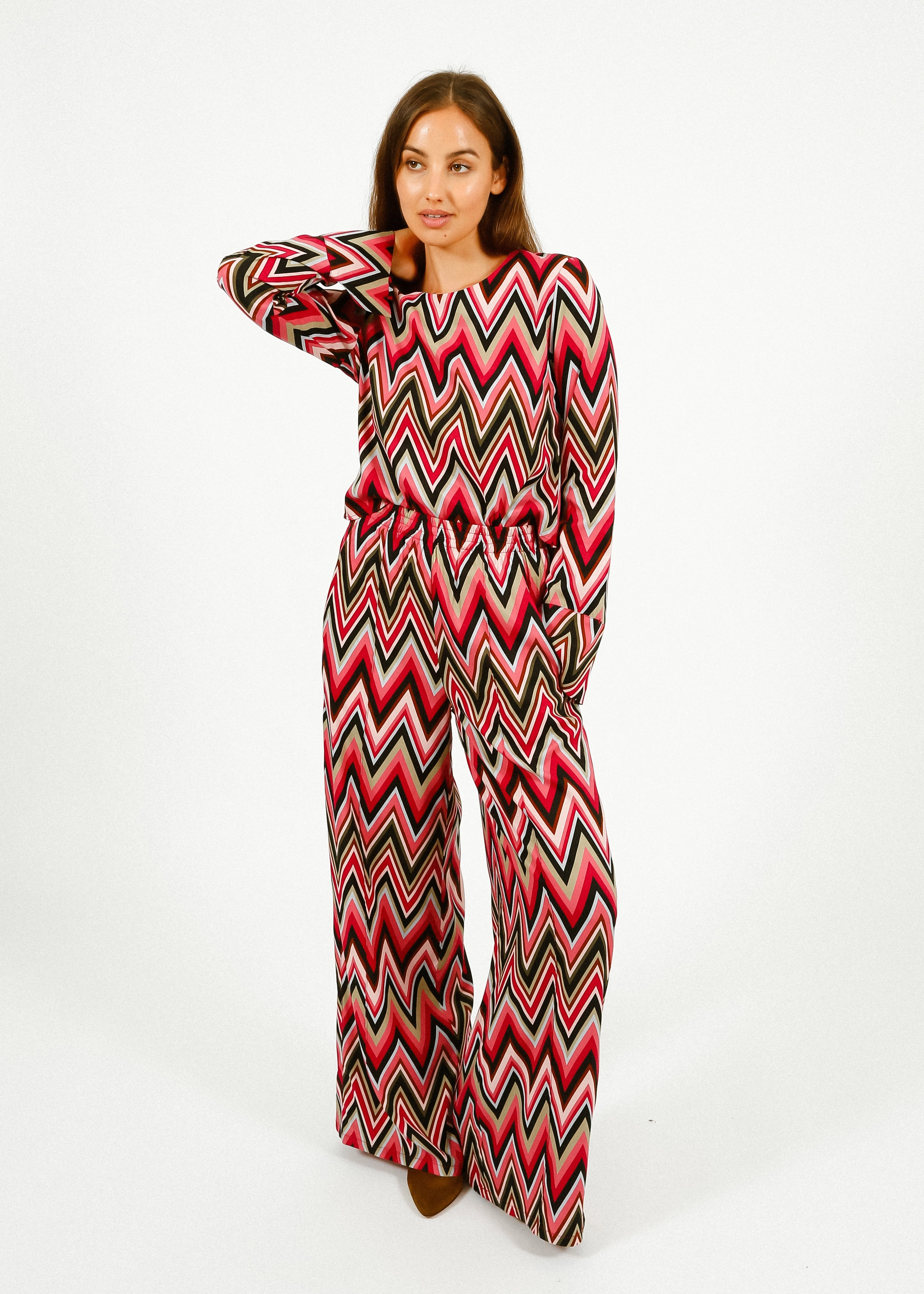 Sporty Appeal Primrose Park Kylie Trousers in Zig Zag