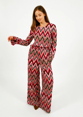 Quick Slip Primrose Park Kylie Trousers in Zig Zag