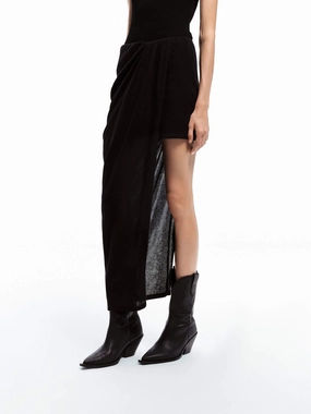 Paneled Elasticated Waist Skirt Soft Mood