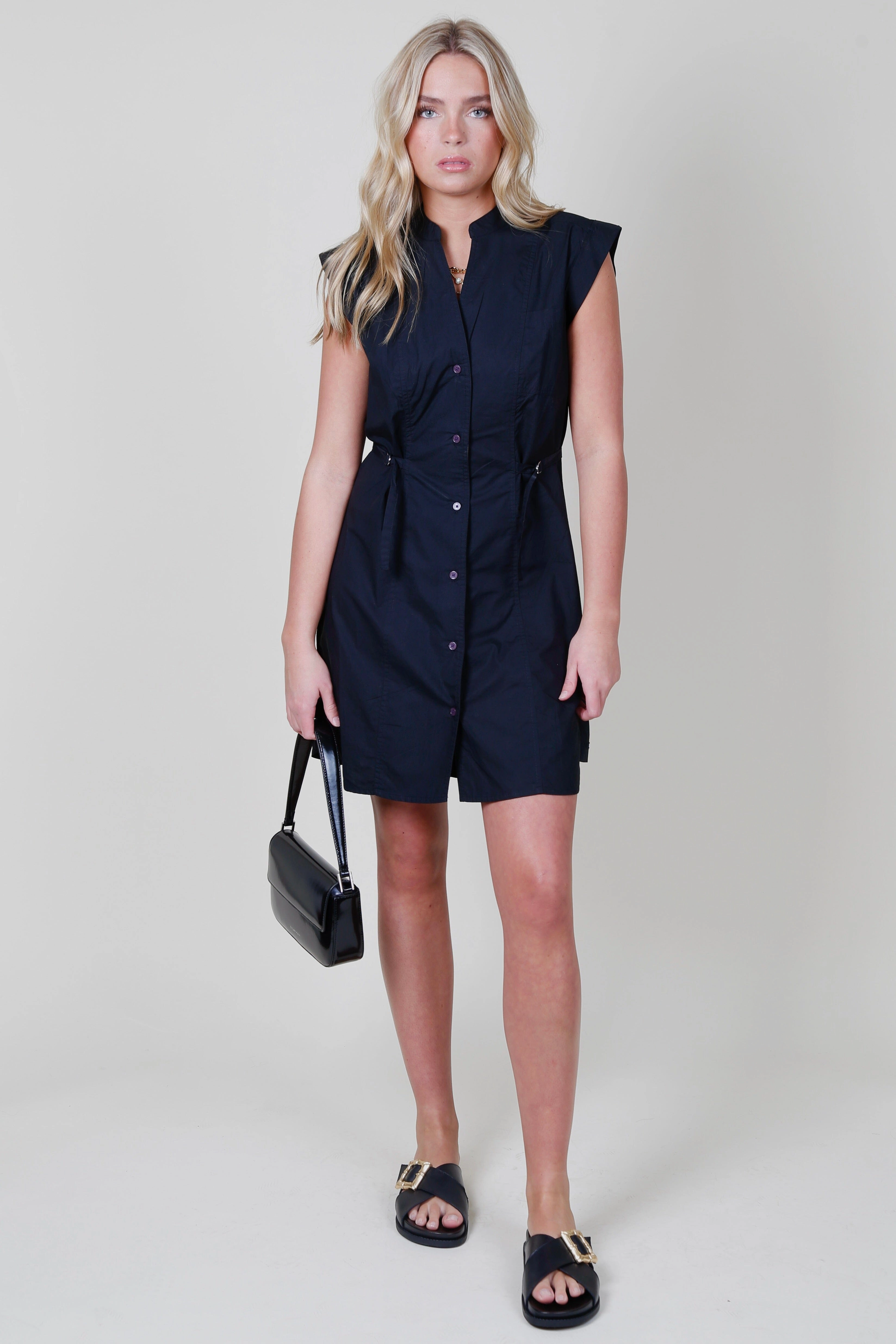 Trend Detail Stylish Comfort DEREK LAM | Peyton Sleeveless Shirt Dress - Black