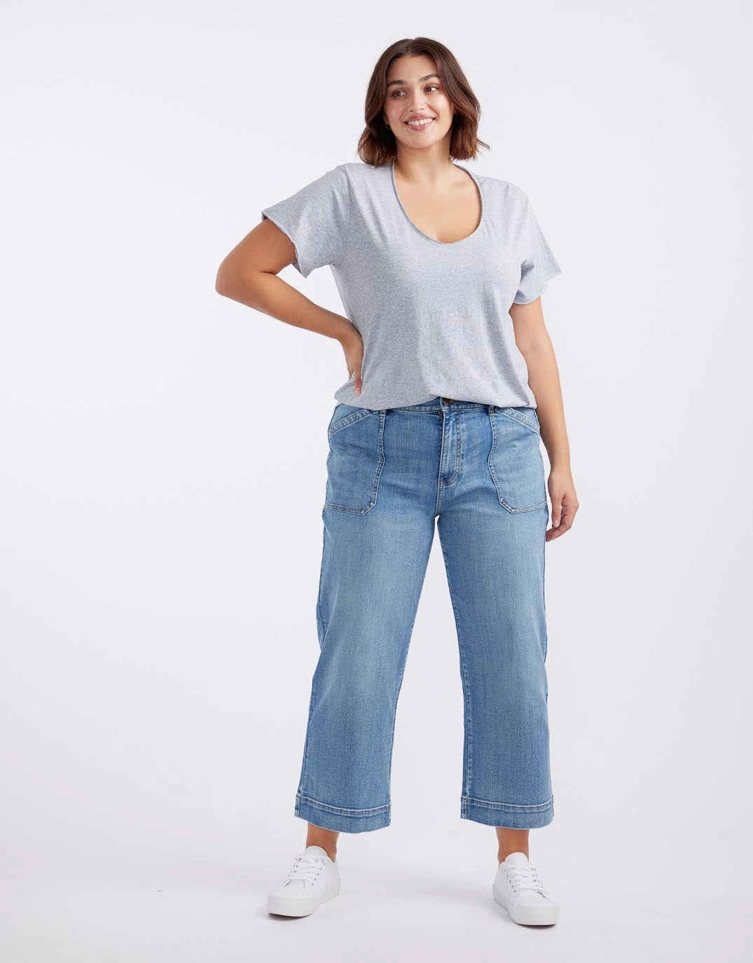 Breathable fabric Original V Neck T-Shirt - Grey Marle