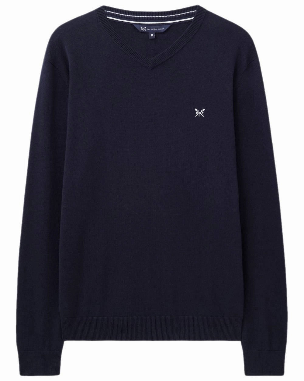Sleek Texture Smart Fit Crew Clothing Mens Organic Cotton V Neck Jumper