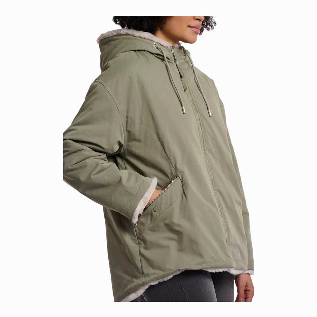 Rino & Pelle Ines Reversible Jacket in Green Ash Holiday Trip Low Bulk High Warmth