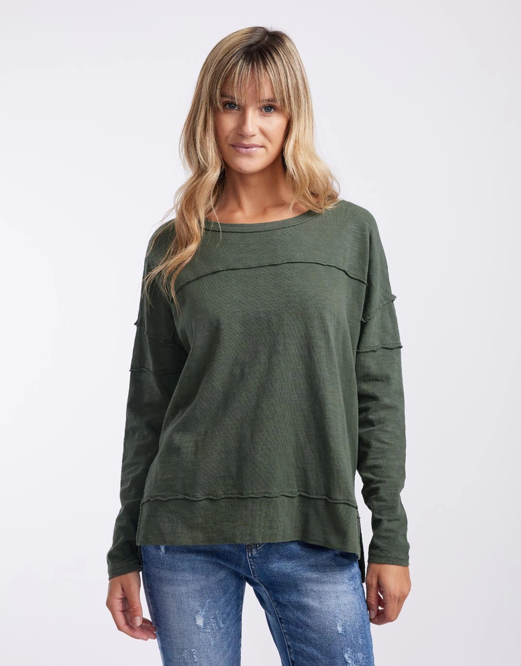 Jayne Throw On Top - Khaki SustainableManufacturing