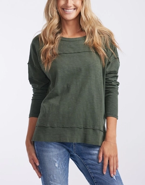 Feminine Appeal Jayne Throw On Top - Khaki