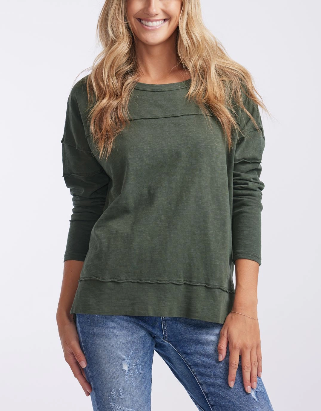Feminine Appeal Jayne Throw On Top - Khaki