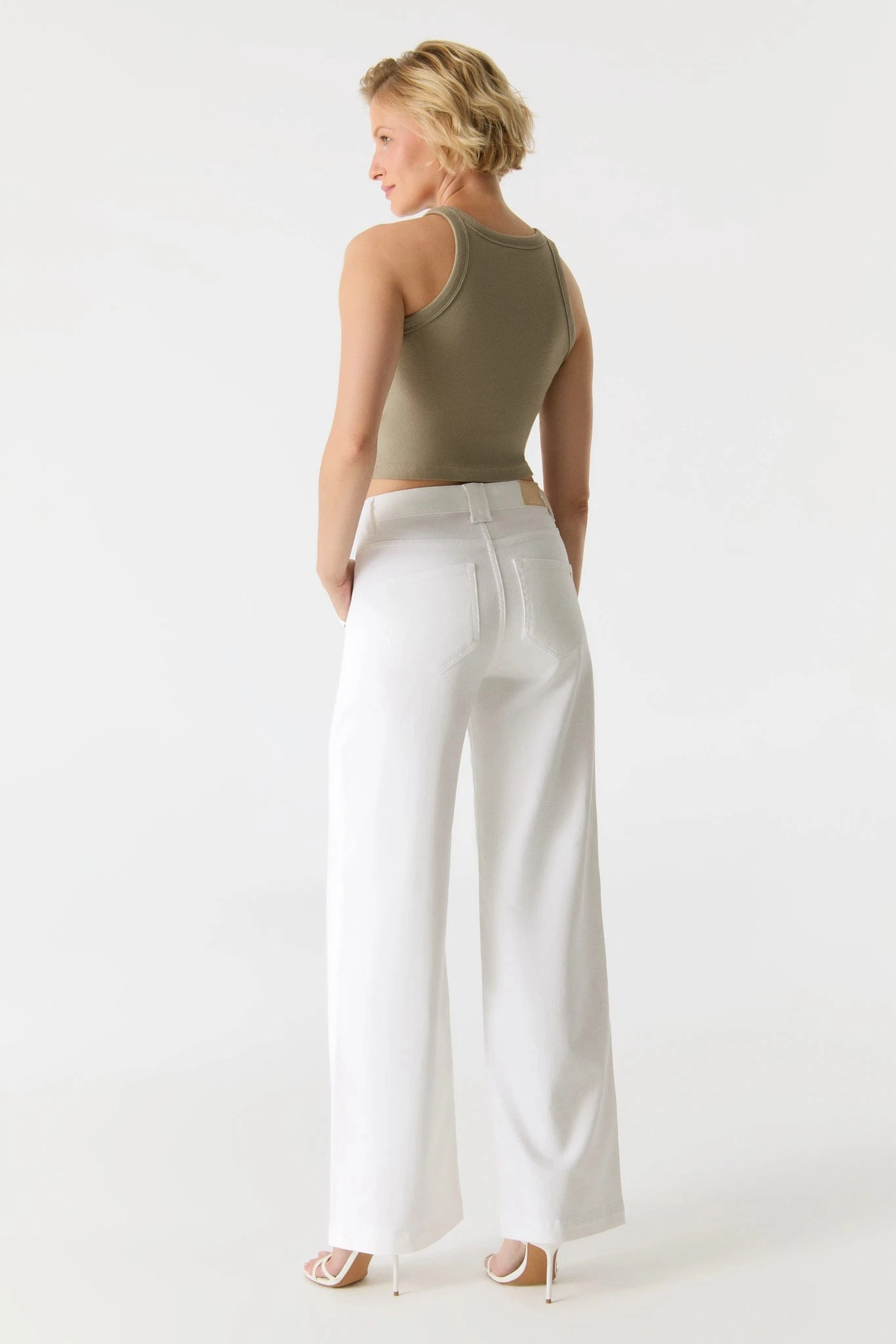 Layering Piece Casual Chic Lulu Wide Leg Pant - White - 30" Inseam
