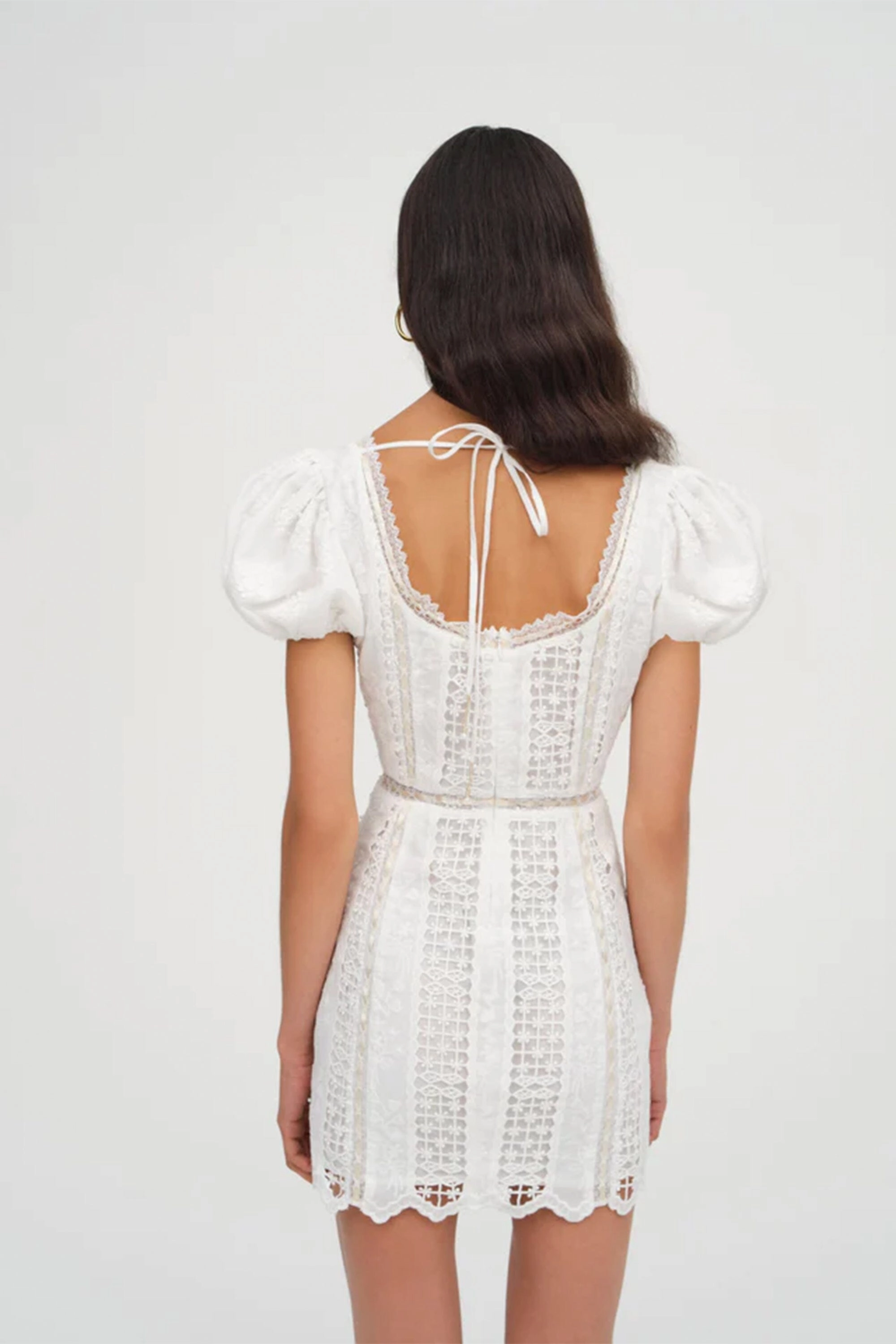 FOR LOVE & LEMONS | Tracy Mini Dress - White Chilly Day Layers Smooth Flow