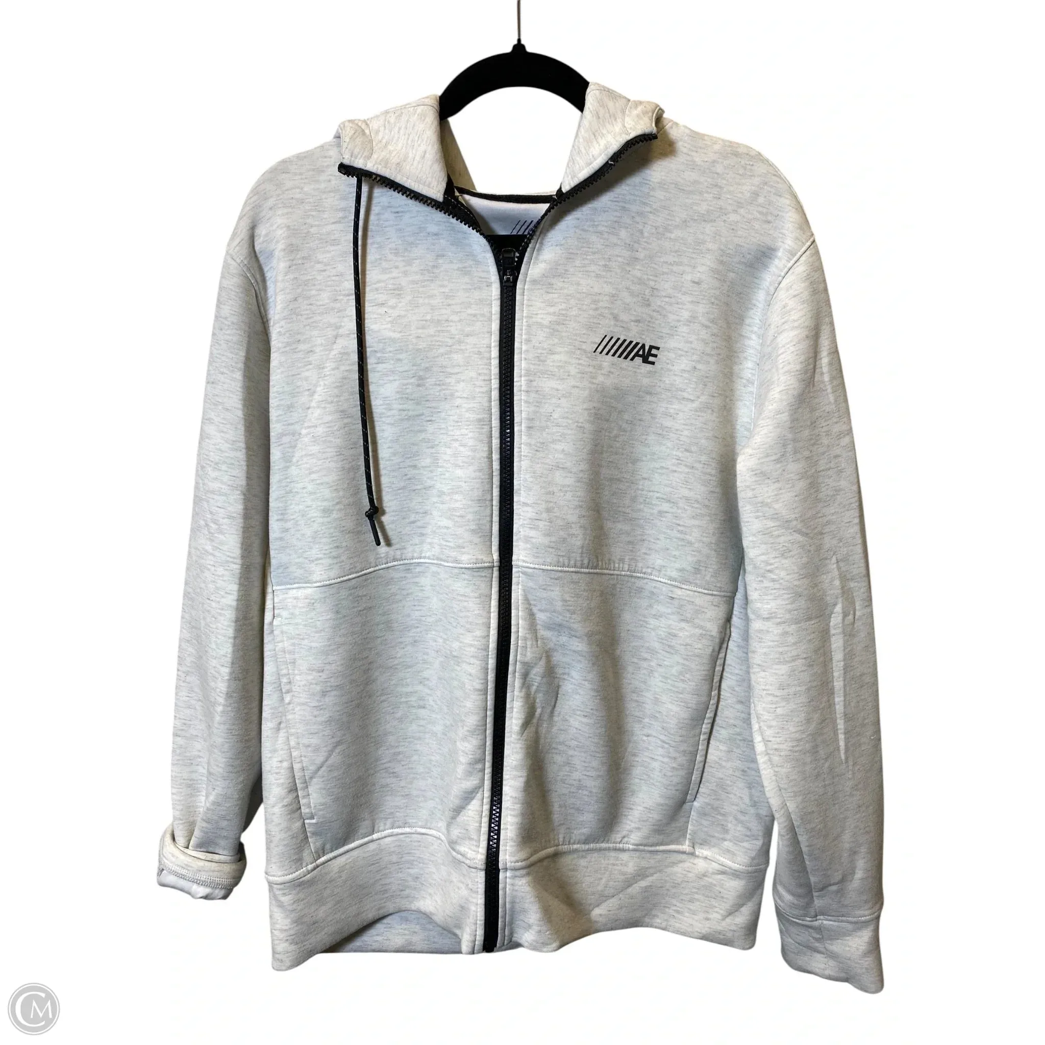 Athletic Jacket By American Eagle In Grey, Size: L Compression Fit Design Ergonomic Articulation