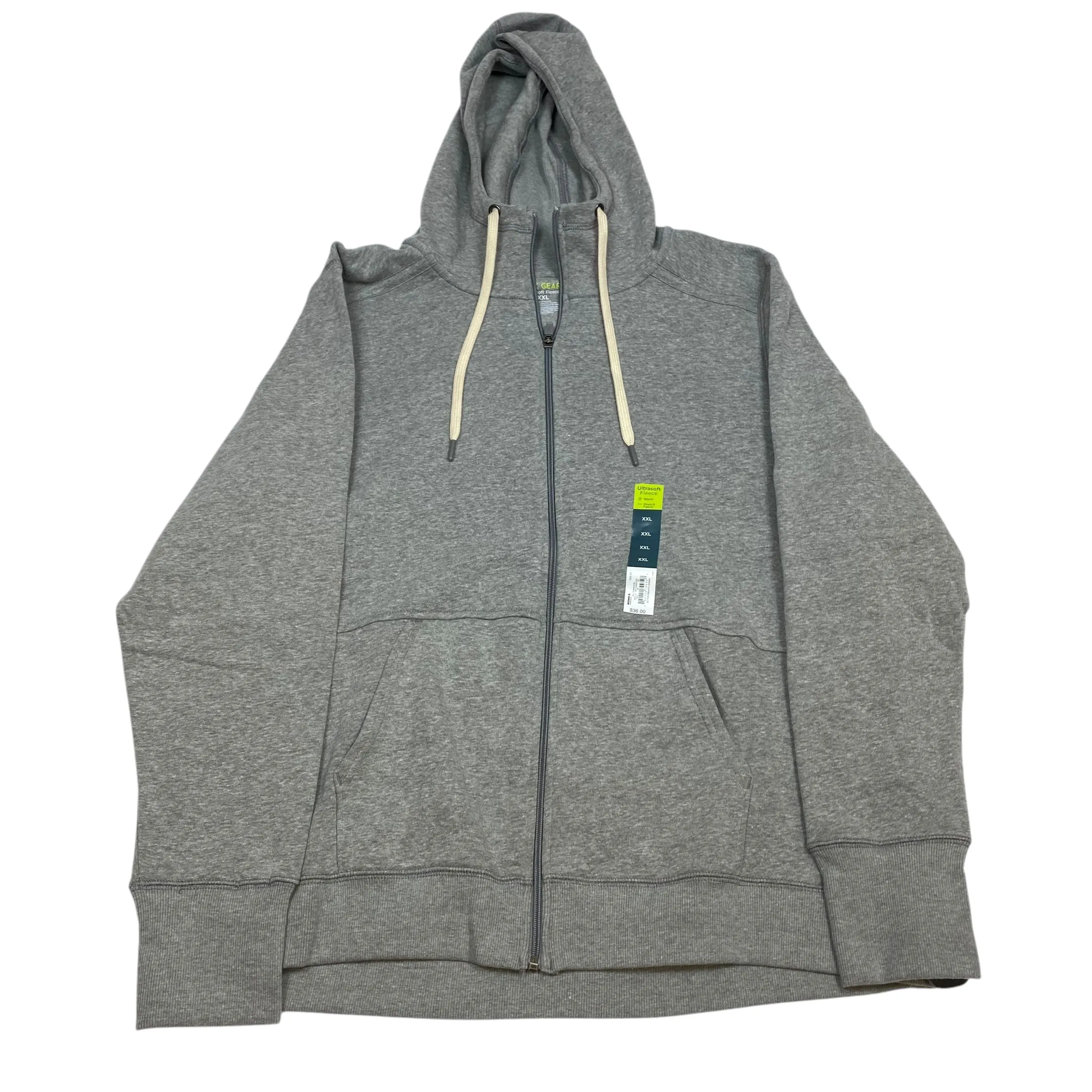 Athletic Jacket By Tek Gear In Grey, Size: Xxl Reinforced Hems SoftshellMaterial
