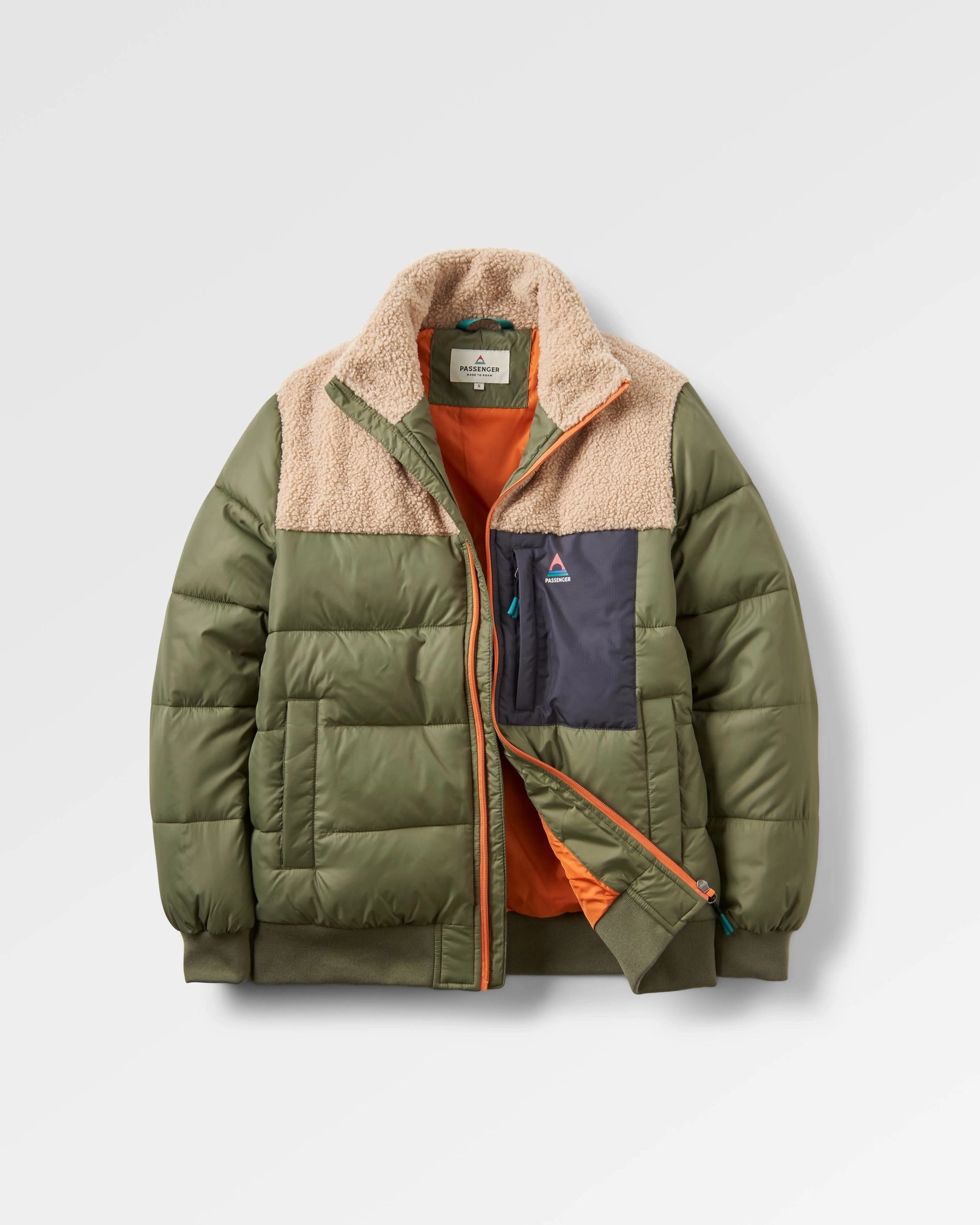 Inspire Recycled Insulated Jacket - Dusty Olive Quilted Stitching Pattern