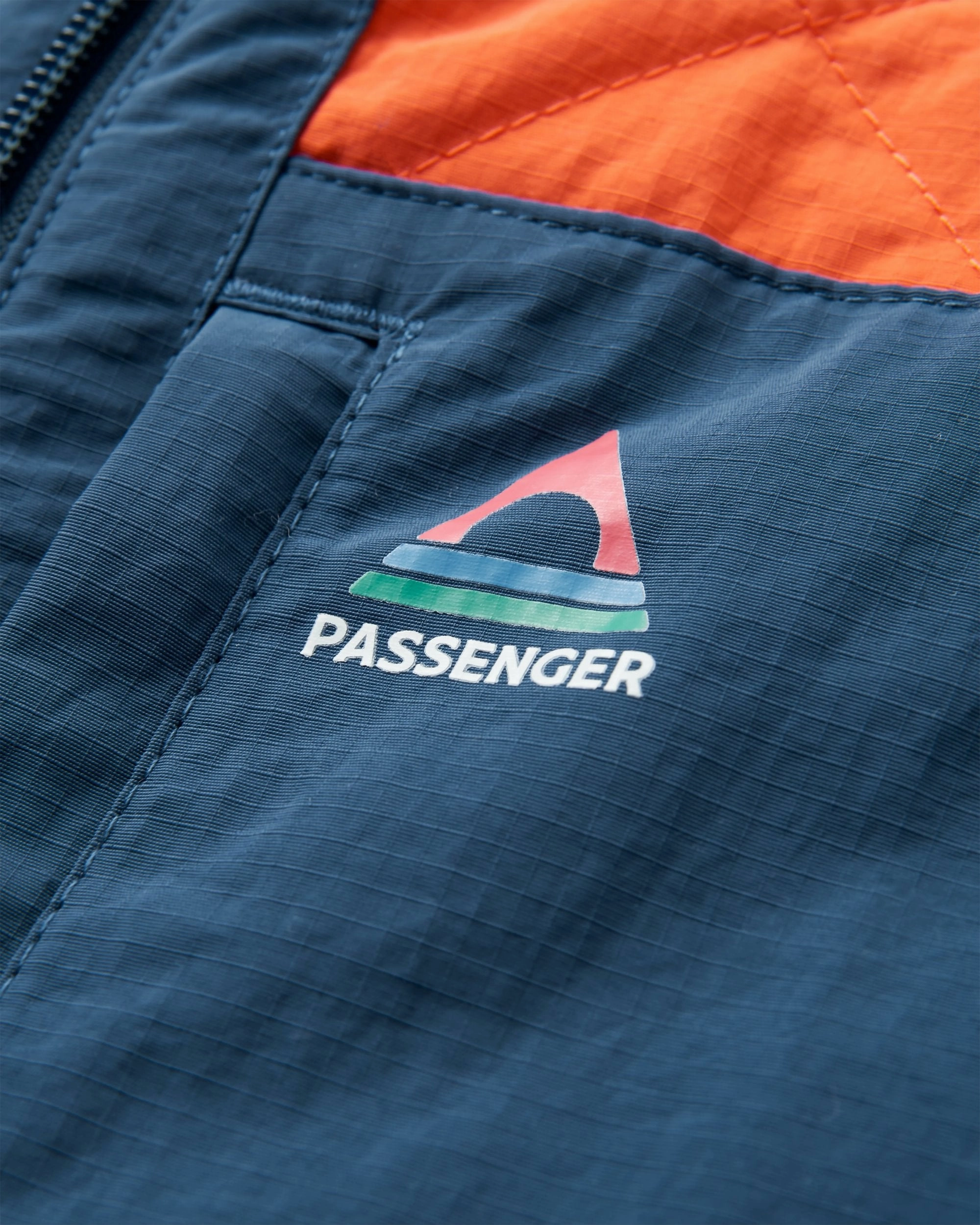 Lara Quilted Jacket - Rich Navy/Ember Orange Travel Fit