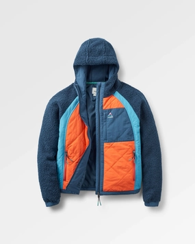 Lara Quilted Jacket - Rich Navy/Ember Orange Poly Blend AntiStaticCoating