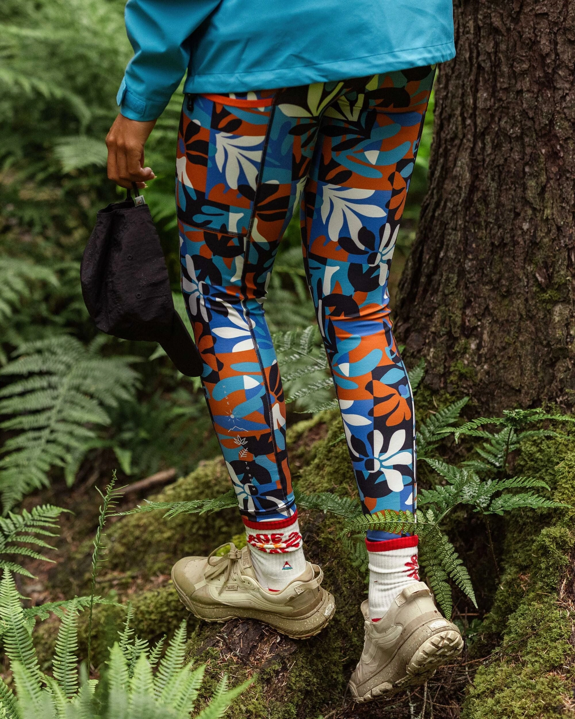 Mantra Recycled Active Legging - Mountain Foliage Blue Total Ease