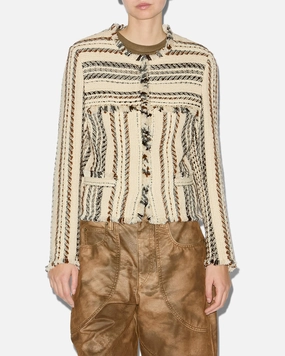 Zipper Closure Mechanism Marant Etoile Izaria Jacket in Ecru