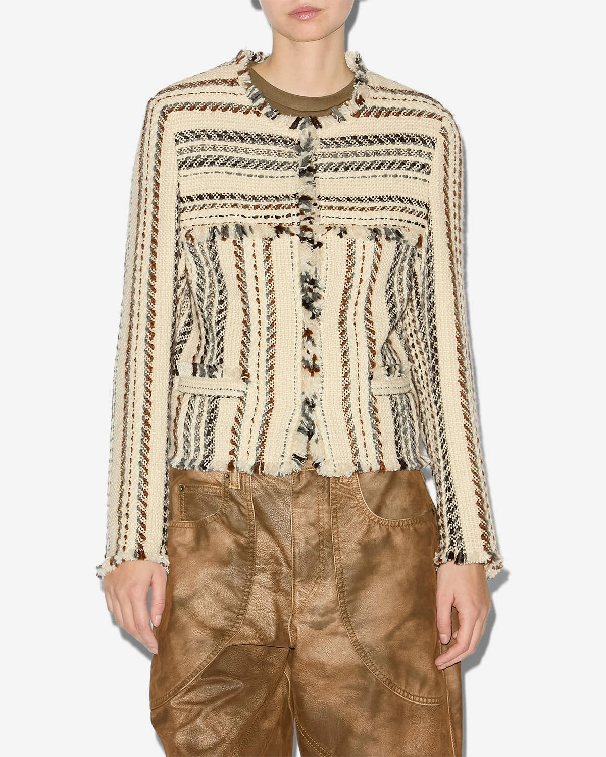 Microfiber Blend Marant Etoile Izaria Jacket in Ecru