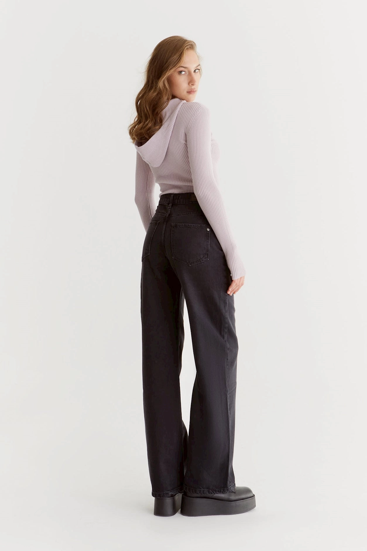 Maria High Waisted Wide Denim Jeans -  Black L30 Modern Design Day To Night
