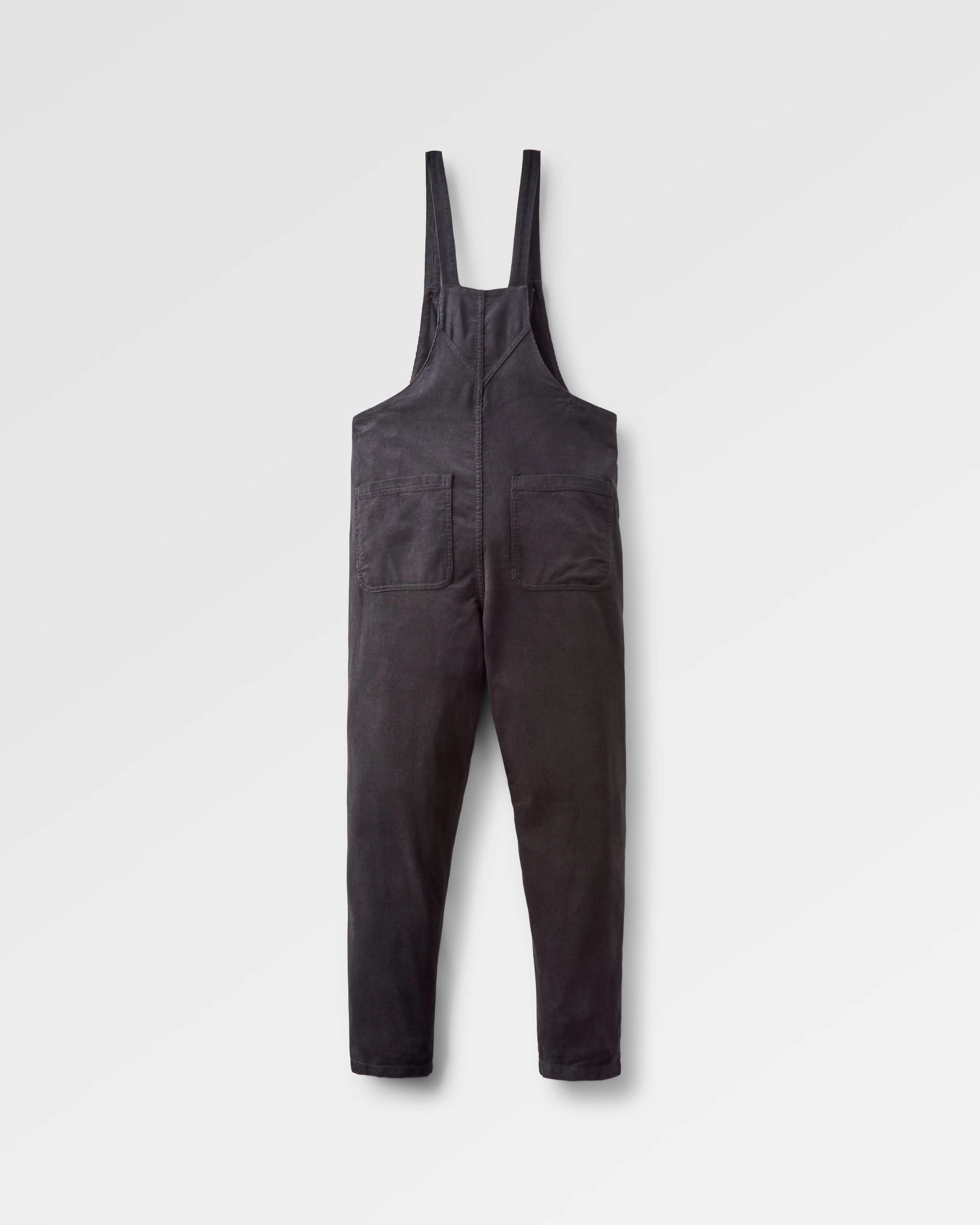All Fit Durable Comfort Meadows Organic Cotton Cord Dungarees - Black