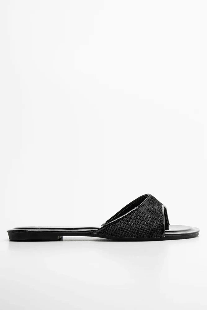 Mesh Sandal Black Compression Molded Base Travel Light