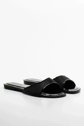 Strappy Mesh Sandal Black